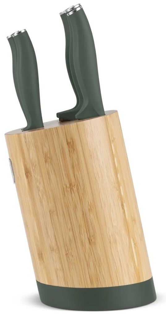Set cutite 6 piese, cu suport bambus Green Matte Collection Berlinger Haus BH 2757