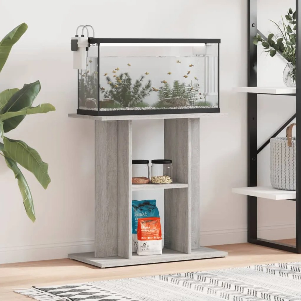 vidaXL Suport acvariu, gri sonoma, 60x30x60 cm, lemn prelucrat