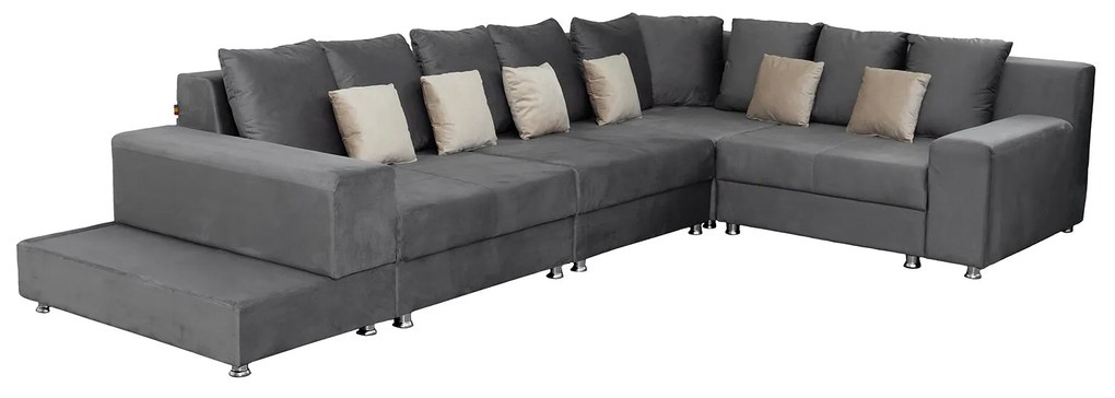 Coltar BIANCA modular, gri + crem, 250x390x80 cm