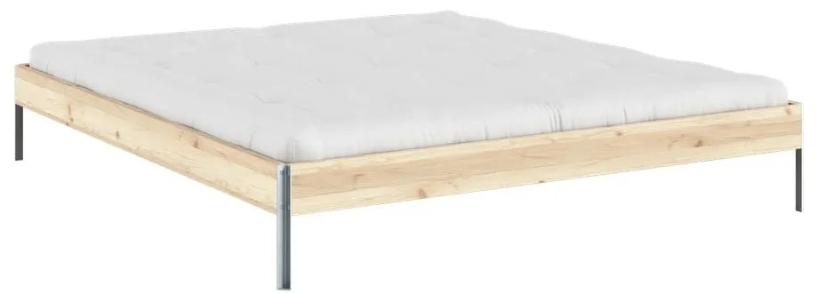 Pat matrimonial în culoare naturală din lemn de pin cu somieră 180x200 cm Core – Karup Design