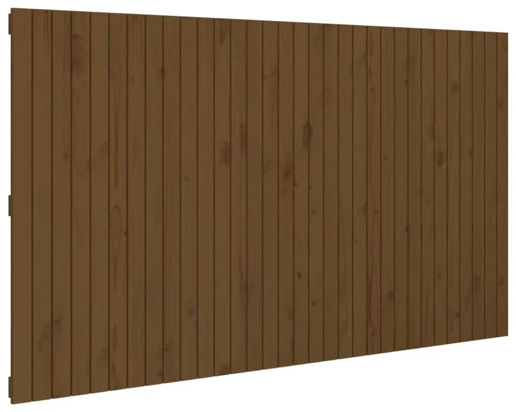 824931 vidaXL Tăblie de pat pentru perete, maro miere, 204x3x110 cm, lemn pin