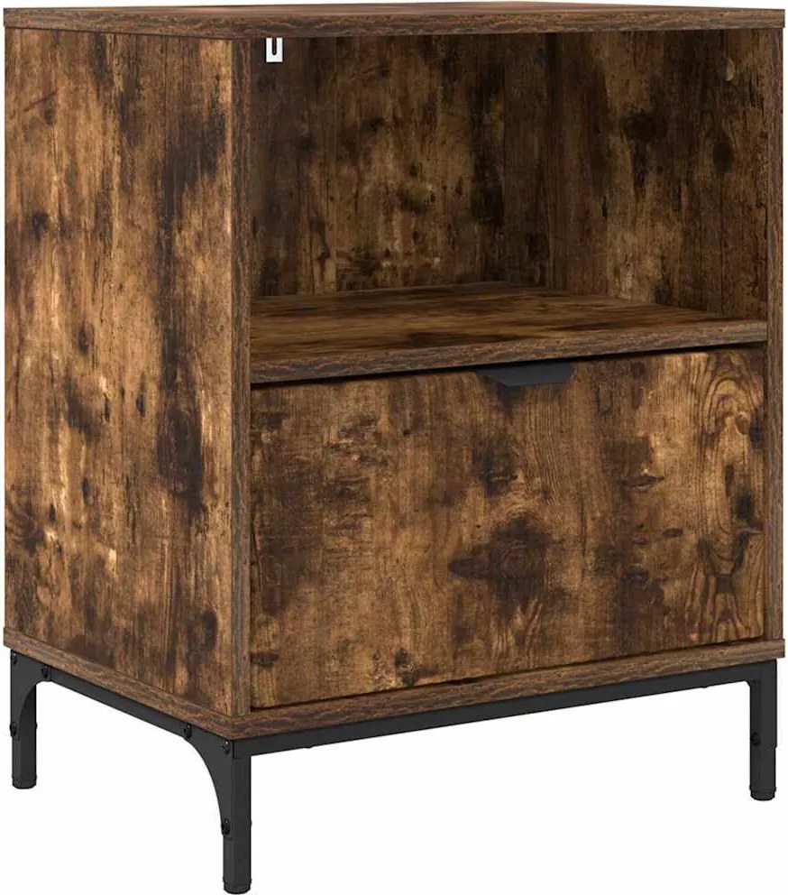vidaXL Dulap de noapte Stejar afumat 49 x 36 x 61 cm Lemn compozit