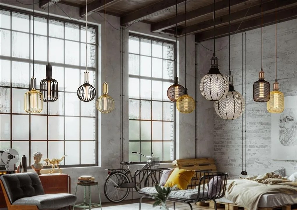 Bec decorativ E27 LED dimabil, metalic Globe Lamp auriu