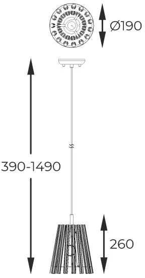 Lustră pe cablu Zuma Line P0547-01H-F9AC BACH 1xE14/40W/230V auriu