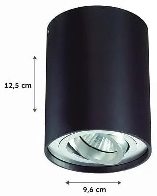 Spot TUBA 1xGU10/50W/230V negru