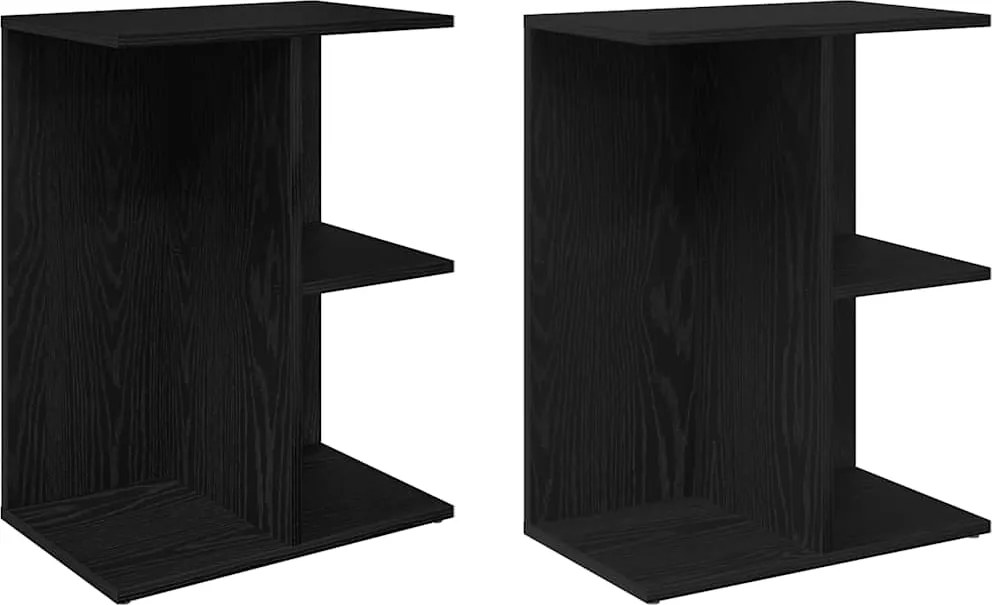 vidaXL Noptiere 2 buc Stejar negru 46,5x29x61 cm Lemn prelucrat