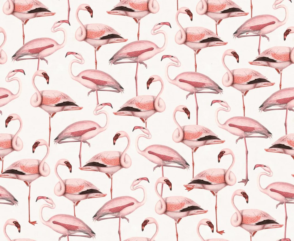 Tapet Flamingos, Soft Pink, Rebel Walls