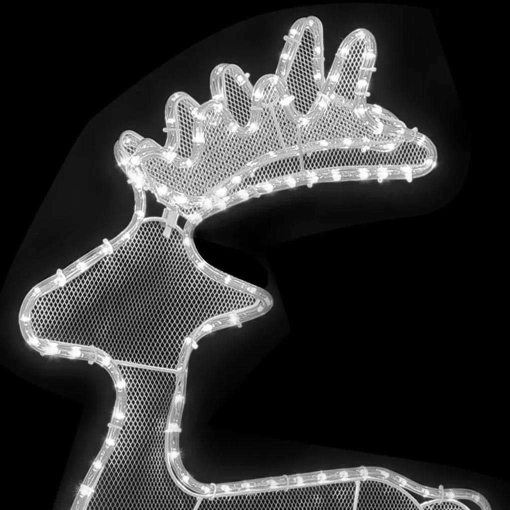 Decoratiune de Craciun ren, cu plasa, 306 LED-uri, 60x24x89 cm 1, Alb rece