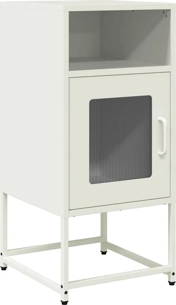 vidaXL Noptieră, alb, 36x39x78 cm, oțel laminat la rece