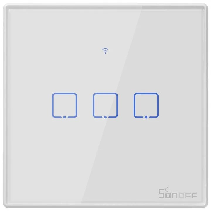 Intrerupator Tactil WiFi + RF 433MHz Sonoff T2 EU TX (3 canale)