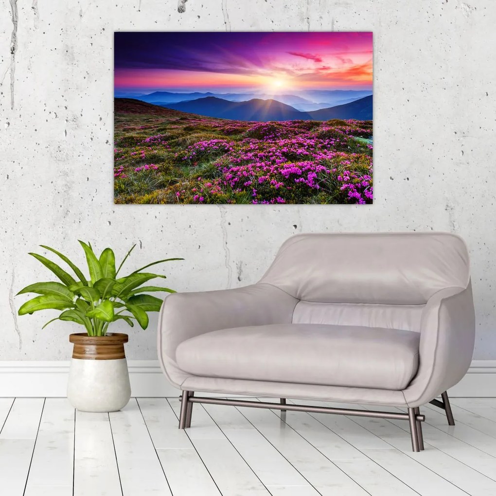 Tablou - Munte înflorit peisaj (90x60 cm)