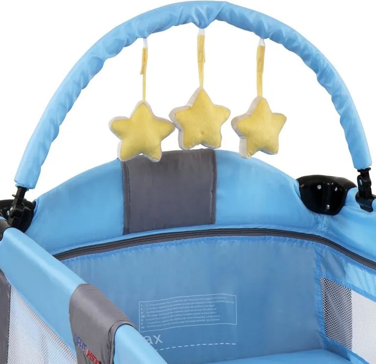 Pat de călătorie cu masă pentru schimbat, albastru / gri