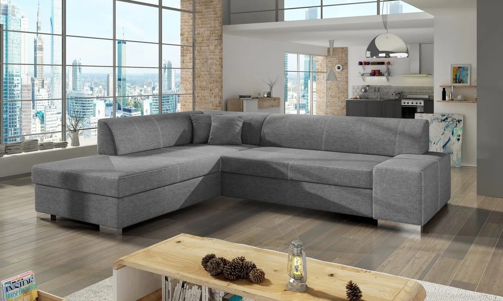 Colțar lemn masiv Extensibil Primo Depozitare 278x217cm Personalizabil - Sawana 21, Stânga