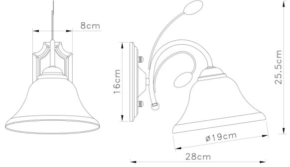 Globo 69007-1W - Corp de iluminat perete POSETS 1xE27/60W/230V