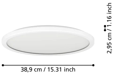 Plafonieră LED de exterior Eglo 901447 ROVITO 18,5W/230V d. 38,9 cm IP44 alb