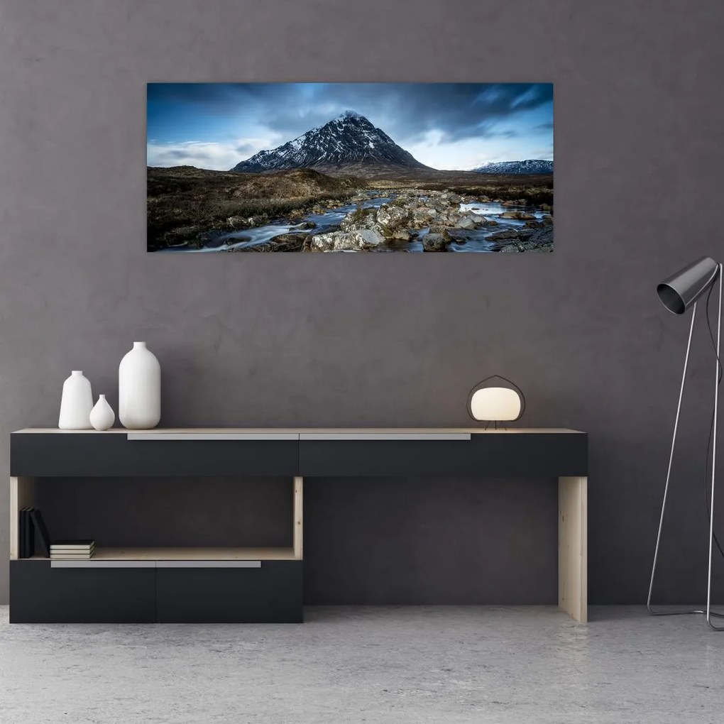 Tablou cu munții și tigrul (120x50 cm)