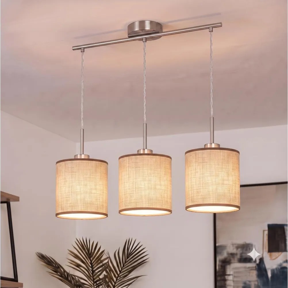 Brilagi - Lustru LED suspendat pe cablu NUBILA 3xE27/60W/230V maro