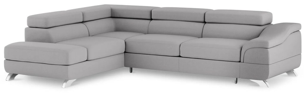 Coltar extensibil Onyx, colt pe partea stanga cu tapiterie din tesatura structurala, gri