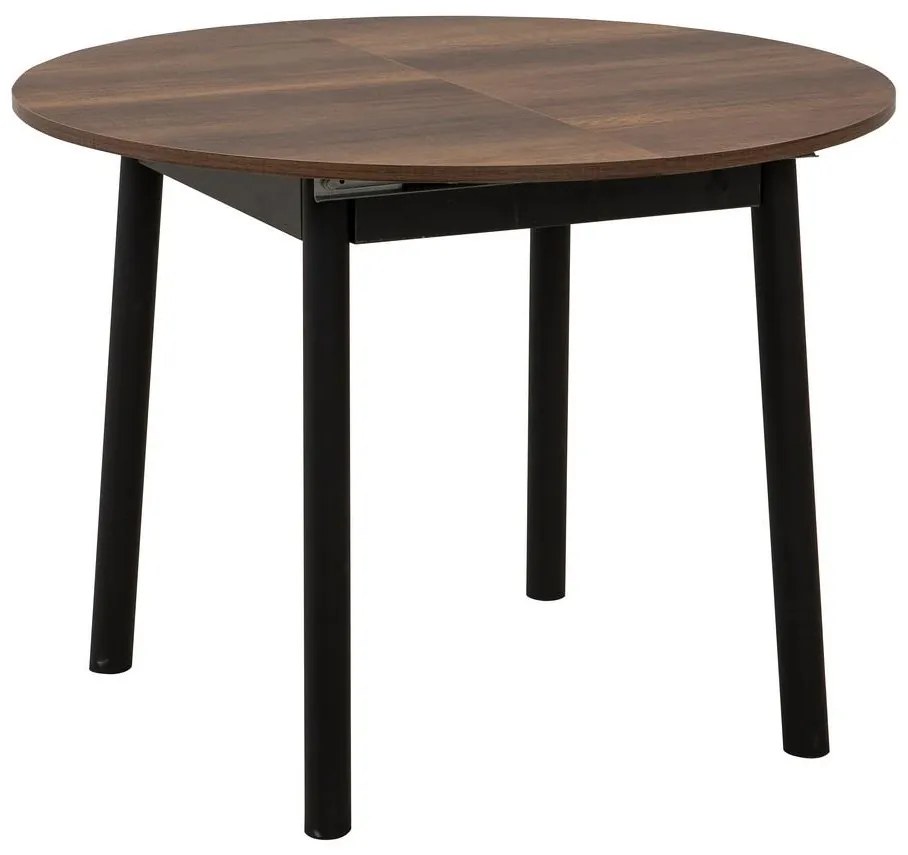 Masă de sufragerie extensibilă Duvasa 5 (Nuc + negru) (pentru 4 persoane). 1093744