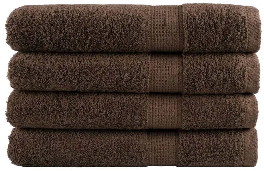 vidaXL Prosoape de saună premium SOLUND 4 buc maro 80x200cm 600gsm