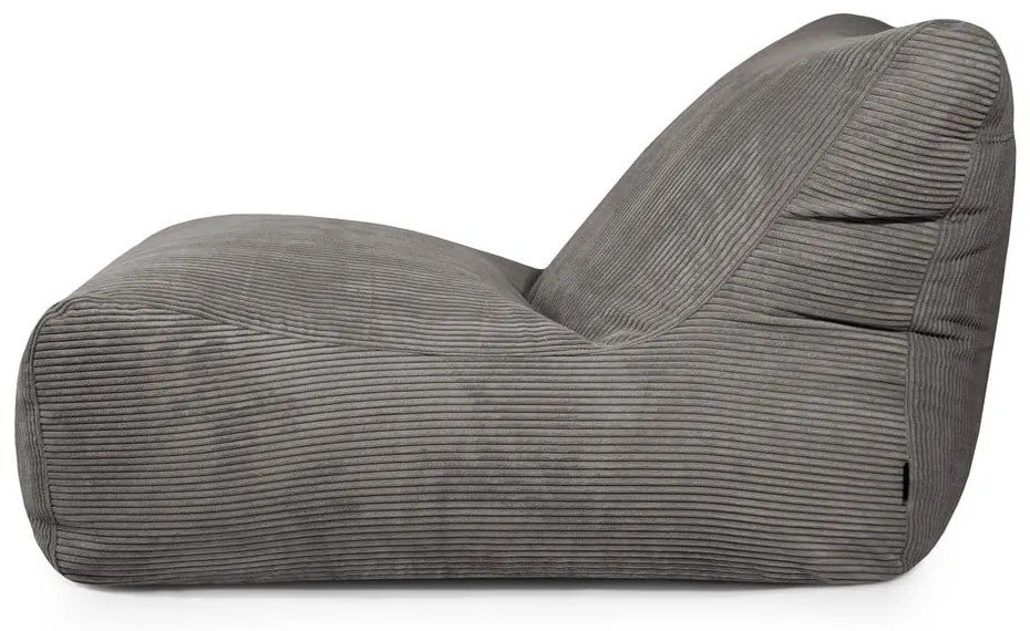 Fotoliu bean bag maro închis cu tapițerie din catifea reiată Lounge 100 – SLOWDOWN