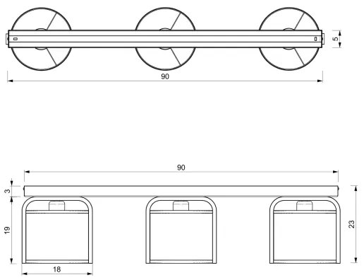 Plafonieră JONKO 3xE27/60W/230V