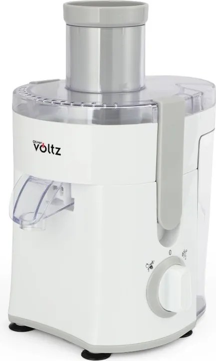 Storcator de fructe Oliver Voltz OV51160C, 400 W, 600 ml, 2 trepte, Recipient pentru resturi, Silentios, Alb