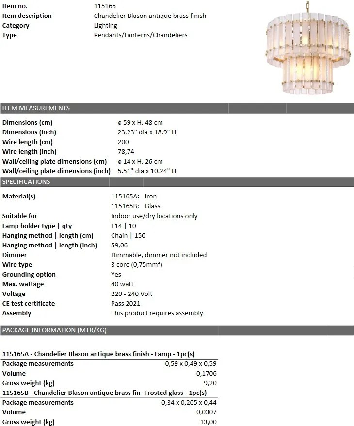 Candelabru dimabil design LUX Blason, alama antica 115165 HZ