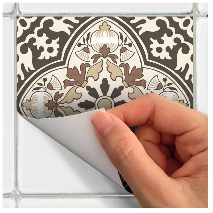 Set 9 autocolante adezive pentru perete Ambiance Ancône, 15 x 15 cm