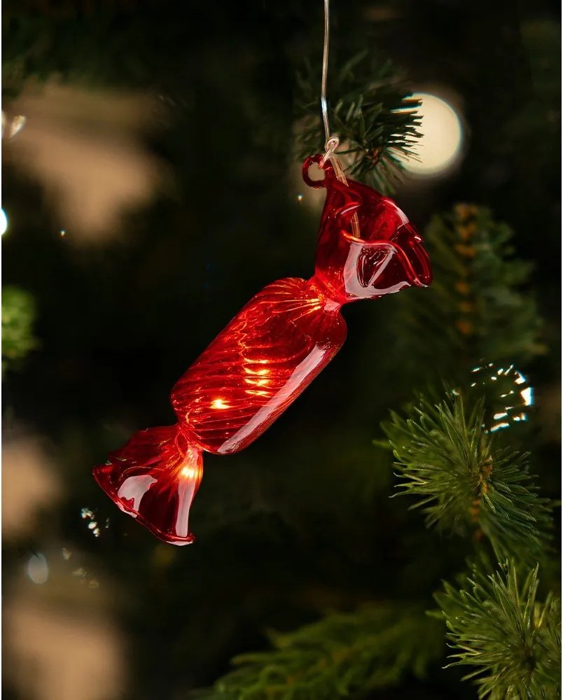 Decorațiune luminoasă de Crăciun roșie suspendată ø 1,5 cm Hannah – Sirius