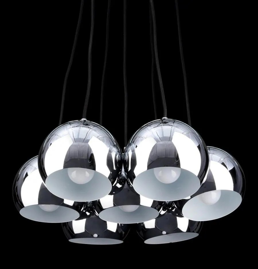 Lustra design modern Noa 7 chrome/white