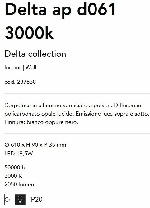 Aplica LED iluminat ambiental Delta ap d061 3000k
