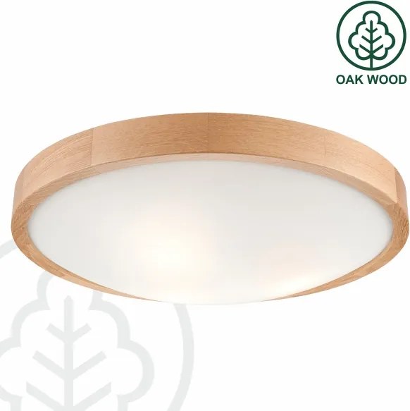 Brilagi-LED RGBW Plafonieră dimabilă CARVALHO SLIM 3xE27/9W/230V Wi-Fi stejar, diametru 47 cm