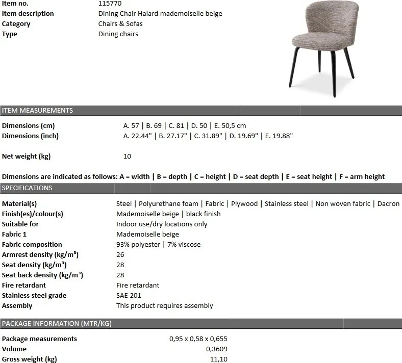 Scaun design LUX Halard, bej mademoiselle 115770 HZ