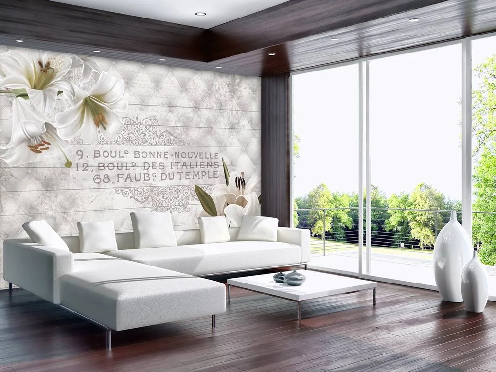 Fototapet - Crinul și eleganța albă (152,5x104 cm)