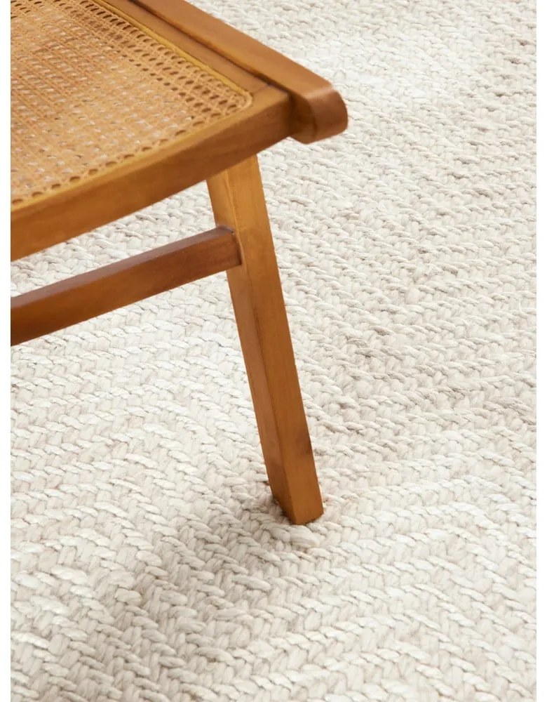 Covor tip traversă crem-fildeș țesut manual din amestesc de lână 80x200 cm Majoli – Elle Decoration