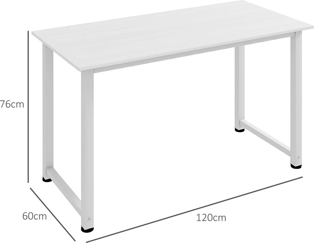 HOMCOM Birou pentru Computer cu Picioare Reglabile, 120x60x76 cm, Alb | Aosom Romania