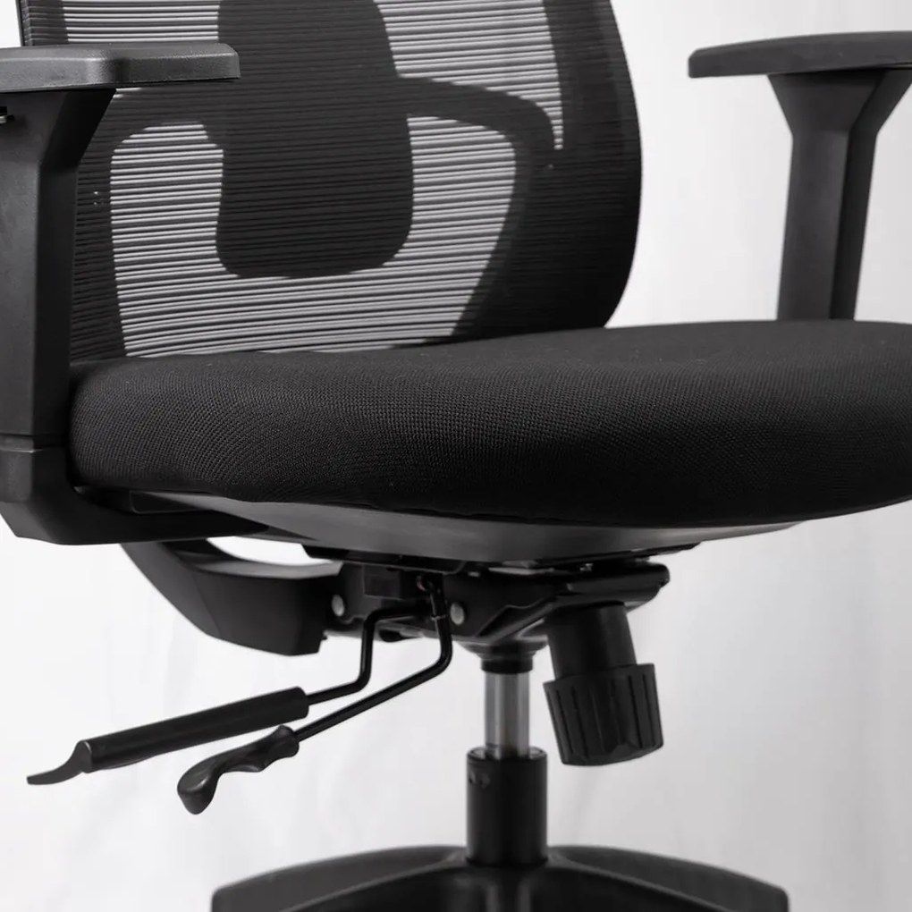 Scaun de birou ergonomic din mesh cu brațe 3D și spătar rabatabil OFF 404 negru