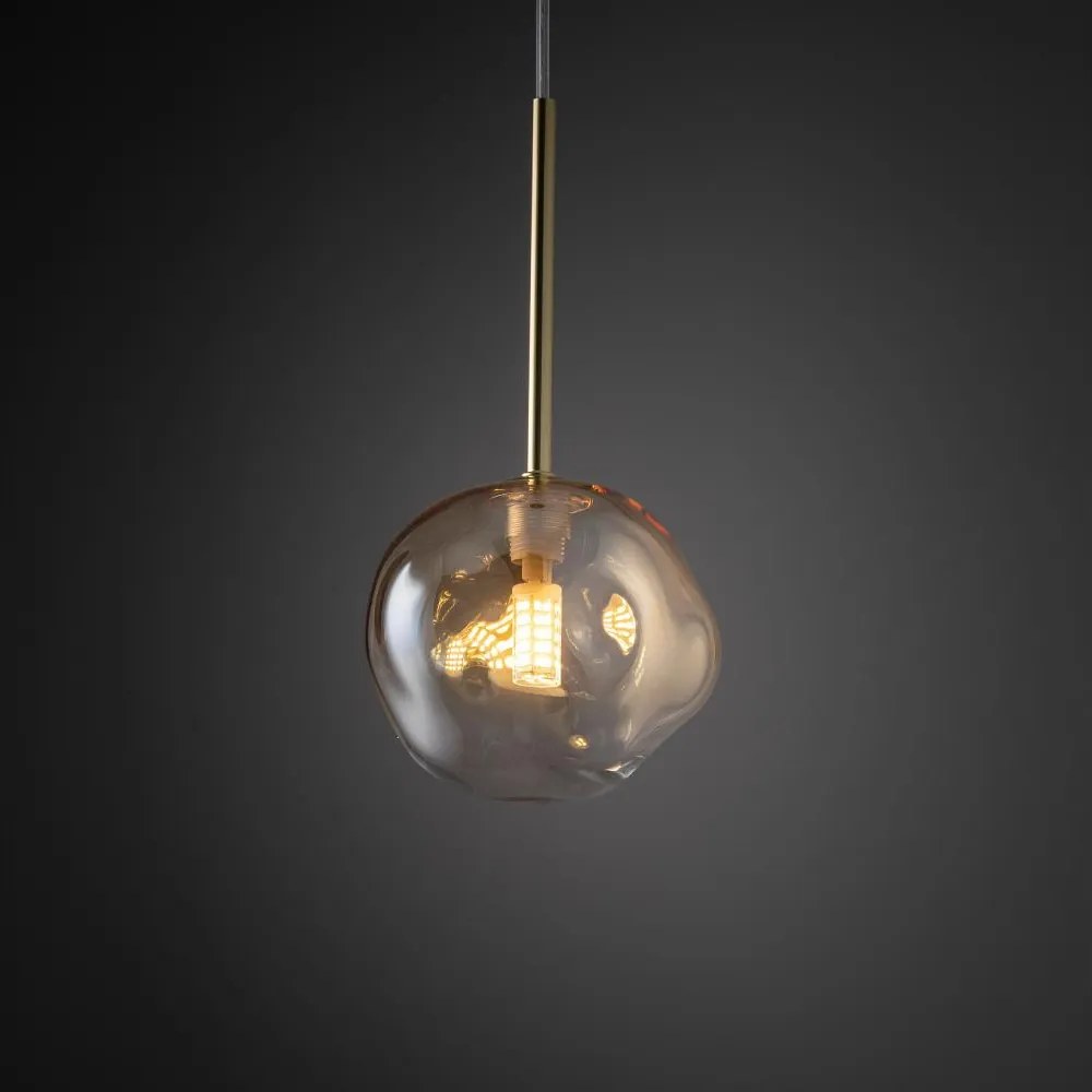 Brilagi - Lustră suspendată pe cablu VULCANO 1xG9/8W/230V Ø 15 cm auriu/bej fumuriu