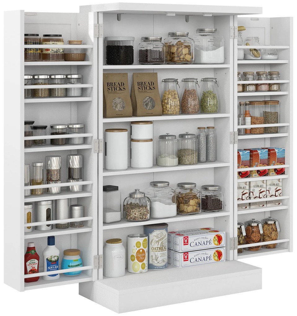 HOMCOM Dulap de Bucătărie Depozitare Independent 60x30x104cm, Alb | Aosom Romania