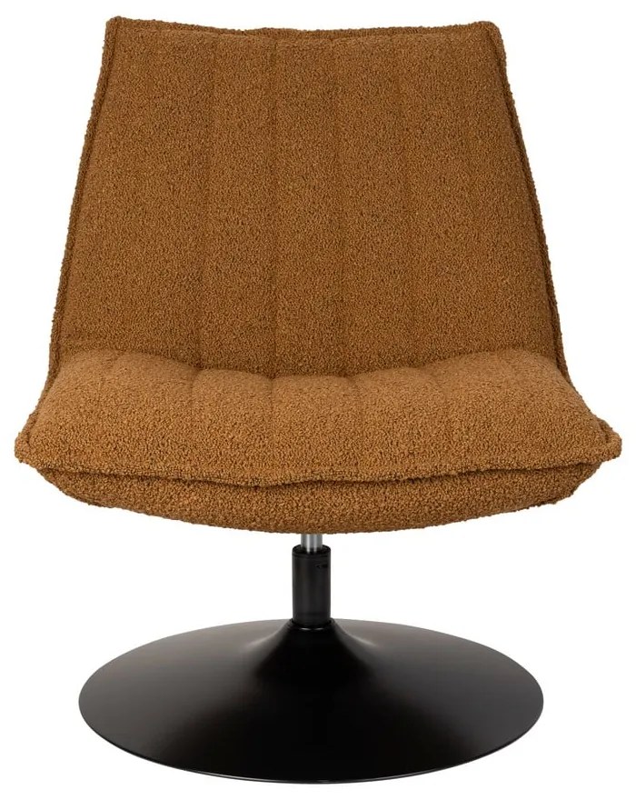 Fotoliu galben ocru cu tapițerie din stofă bouclé Jax – White Label