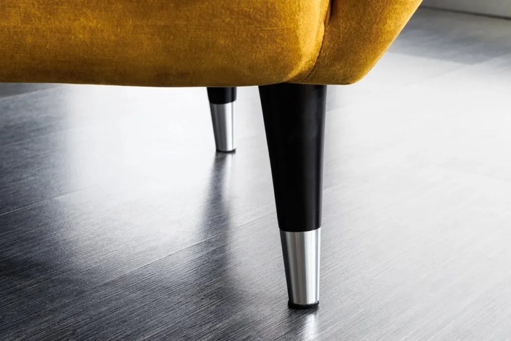 Fotoliu Clasic, Tesatura Catifea, Galben Mustra, Don A-45971 VC