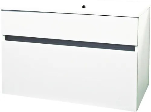 Dulap baza lavoar Sanotechnik Stella 80, 80 cm, 1 sertar, alb lucios