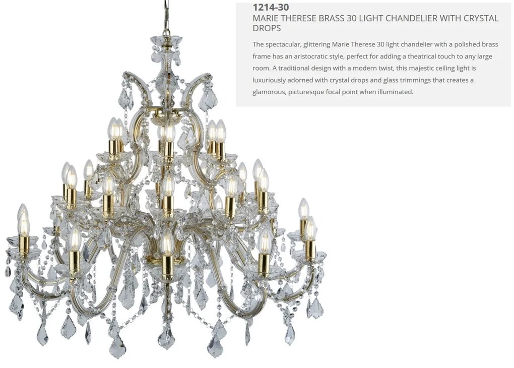 Candelabru XXL casa scarii design clasic Marie Theresea 30L 1214-30 SRT