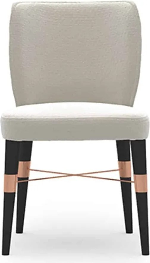 Scaun lemn masiv crem Calista Negru-Rose Gold Tapițerie, 50 × 54 × 83 cm