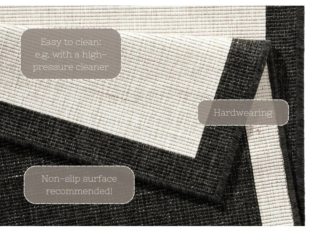 Covor adecvat pentru exterior NORTHRUGS Panama, 120 x 170 cm, negru - crem