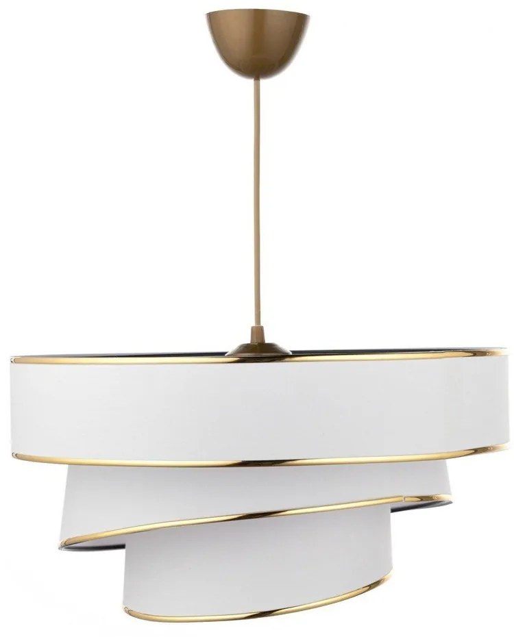 Lustră albă/aurie cu abajur textil ø 40 cm Couper – Opviq lights