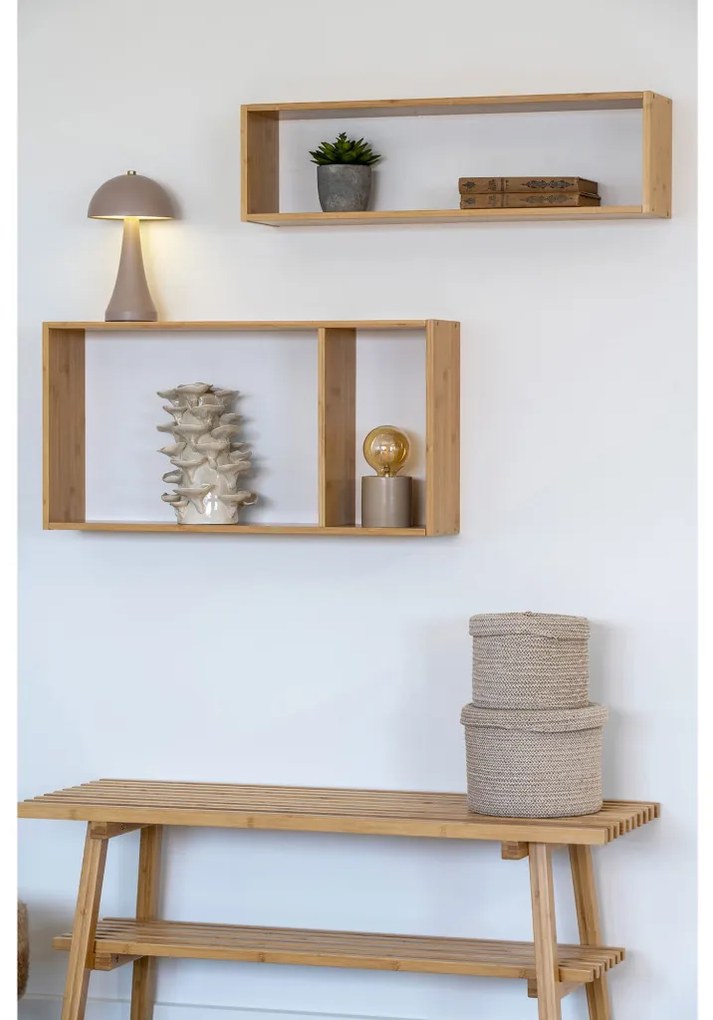 Raft de perete pentru bărbați, bambus, natural 70x15x35,5 cm