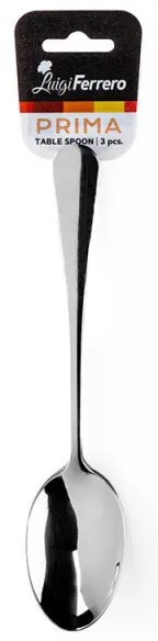 Set de 3 linguri pentru masa principală Luigi Ferrero Prima FR-3181, Oțel inoxidabil, Argint