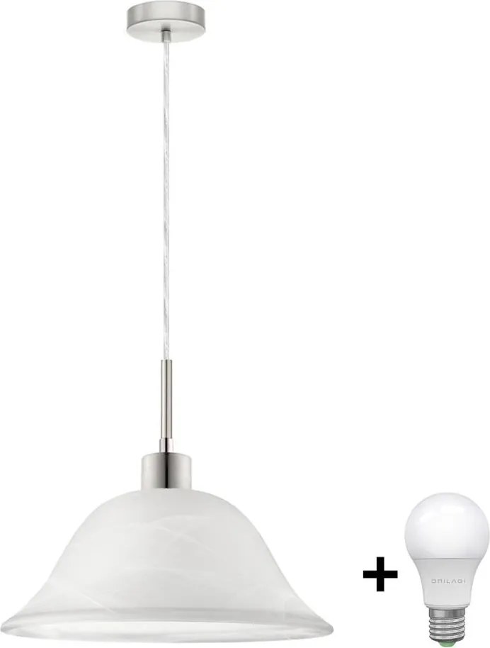 Lustră LED pe cablu 1xE27/60W/230V alb/transparent